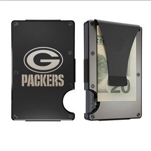 Green Bay Packers Aluminum RFID Blocking Minimalist Wallet New